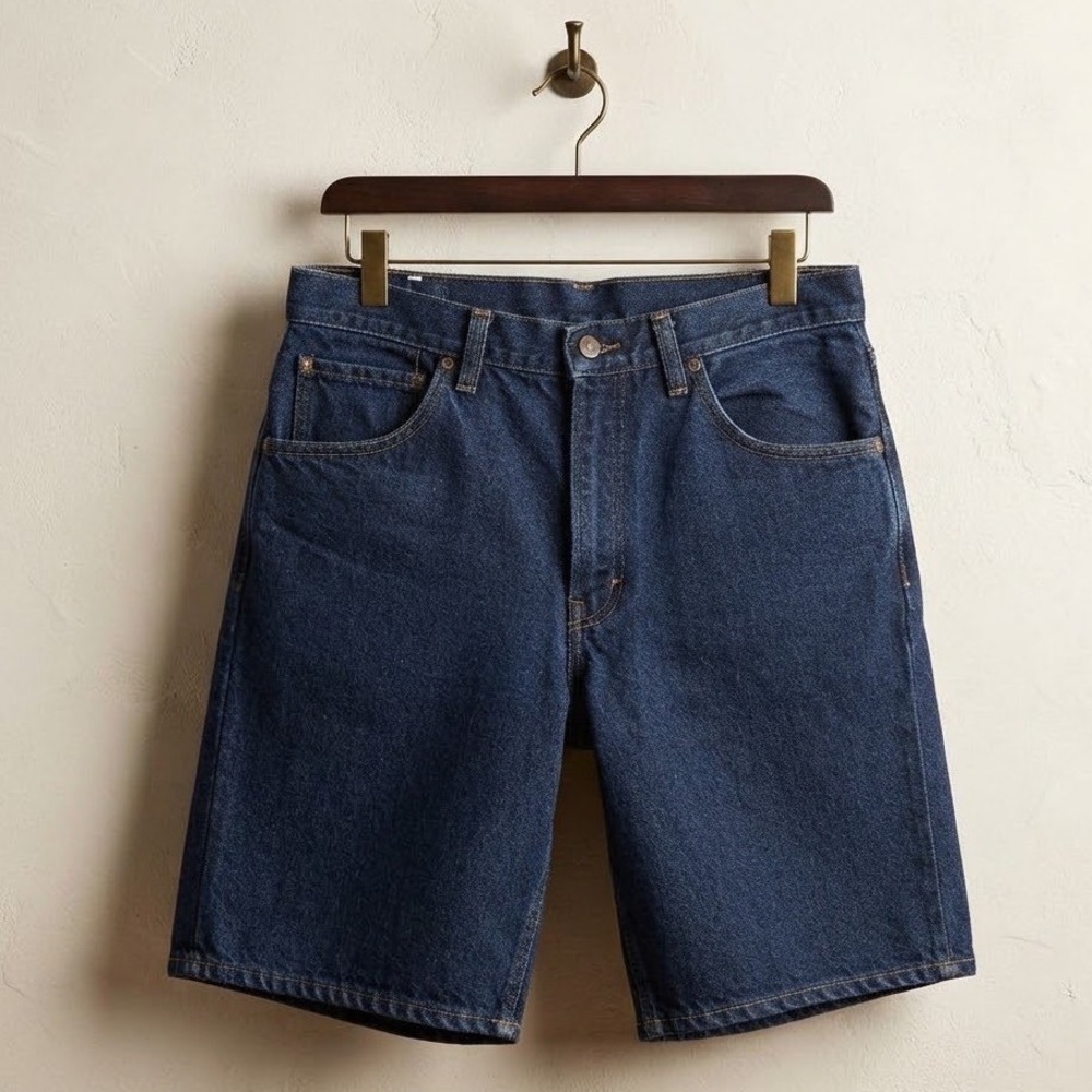 Rustler Dark Wash Denim Shorts Size 32x30 Straight Leg Casual Dad Jeans Classic